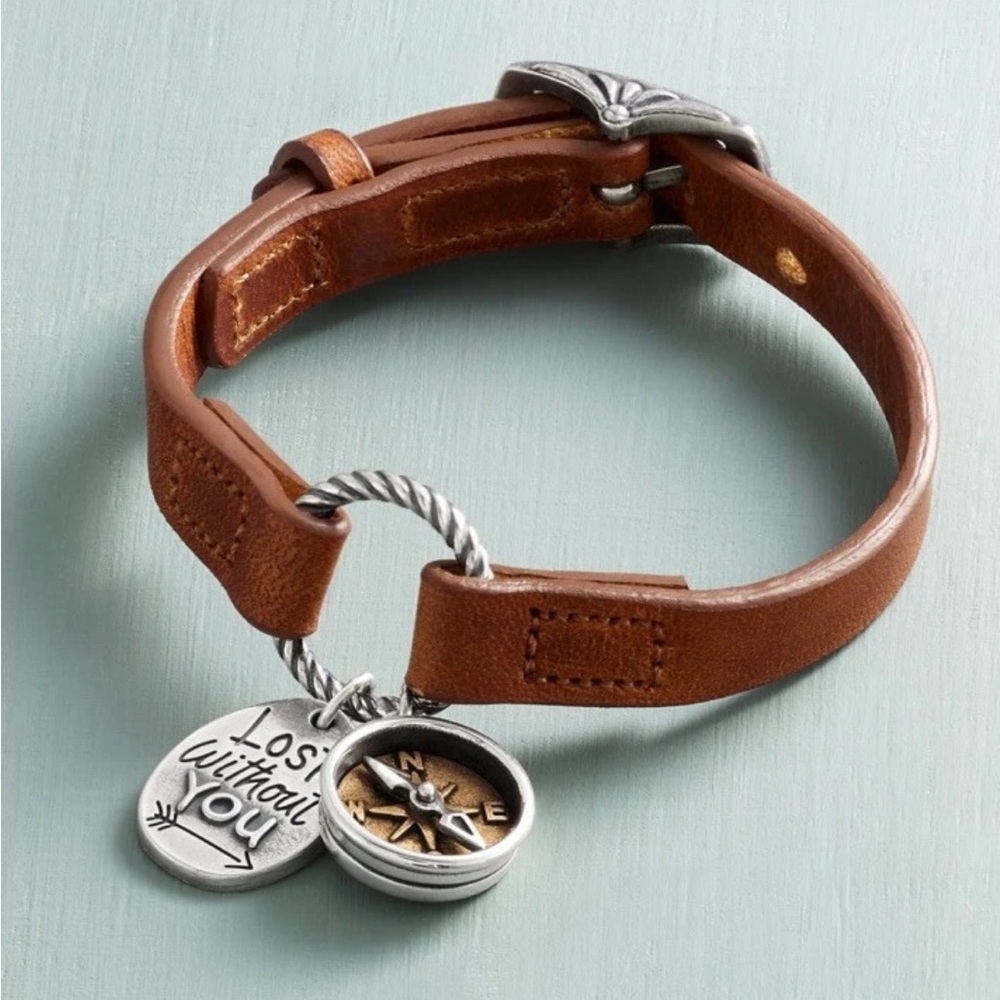 James Avery Changeable Leather Charm Bracelet - Retired